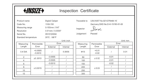 INSIZE 1114-150A Electronic Caliper, 0-6"