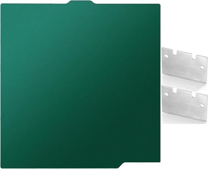 Upgraded Double-Sided Green Cool Build Plate for ELEGOO Centauri Carbon & Centauri Carbon 2, 260x271mm Low-Temperature Spring Steel Sheet, No-Glue Print Surface