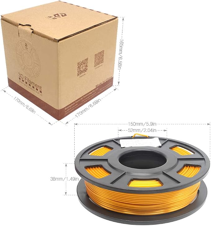 YOUSU 3D Printer Filament, 250G PLA Silk Filament Bundle, 1.75mm Smooth Silk Filament Muticolor, Silk PLA Filament 4 Color Pack 4x250g (Gold, Silver, Pink, White)