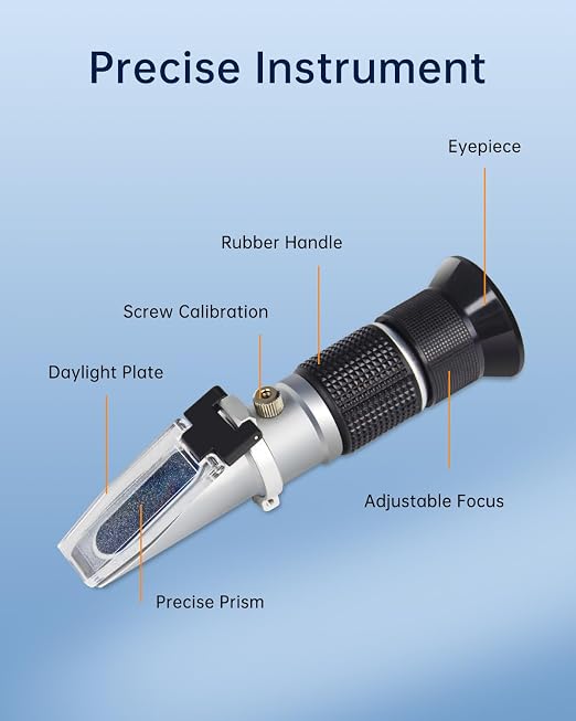 LOHAND Honey Refractometer for Honey Moisture, Scale Range: 0-90% Brix Refractometer, Precision Measuring Sugar Content for Maple Syrup/Wine/Fruit/Drink, Automatic Temperature Compensation