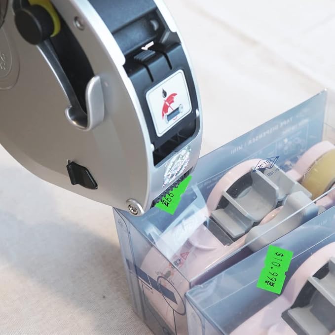 Motex Genuine MX-5500NEW 1 Line 8 Digits Price Tag Gun Kit - Includes 10,000 Blank Labels (White + Green) and 1 Pre-Loaded Inker with 1 Ink Refill - for Grocery Store, Retail, Garage Sale (Yellow)