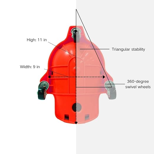 Professional Heavy-Duty Knee Rollers with Smooth-Rolling Casters & Gel Cushion – 360° Glide Mobility, Secure Fit, Work-Grade Protection for Adults, Red, One Size