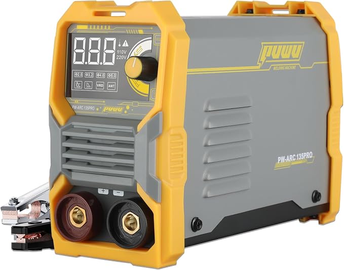 110V 135A Stick Welder Lift Tig Welder Digital Welding Machine with Overheat Protection,Electrode, Digital Screen, Quick Connector with Hot Start - MINI MMA Arc Welder(YELLOW)