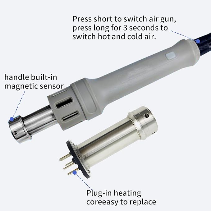 ATTEN Hot Air Soldering Station,ST-862D 1000W Hot Air Gun Soldering Station,Digital Hot Air Rework Station for PCB Chip Soldering Repair with 4 Nozzles