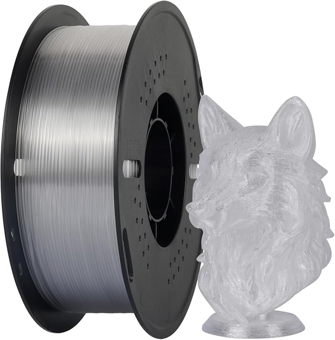 Kingroon PETG 3D Printer Filament, High Strength, Low Warping, Odorless, Dimensional Accuracy +/- 0.02 mm, 1kg Spool(2.2lbs), 1.75 mm, Clear