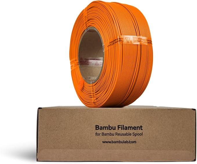 Bambu Lab PLA Filament Matte 3D Printer Filament 1.75mm PLA 1kg High Tenacity Eco Friendly - Orange (10300) - Refill