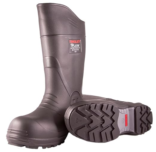 Tingley Flite 27251 Safety Toe Knee Boot with Cleated Outsole, Mens 8 / Womens 10, Black
