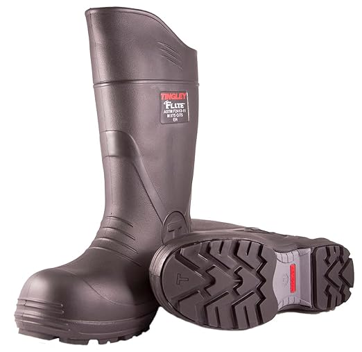 Tingley Flite 27251 Safety Toe Knee Boot with Cleated Outsole, Mens 15, Black