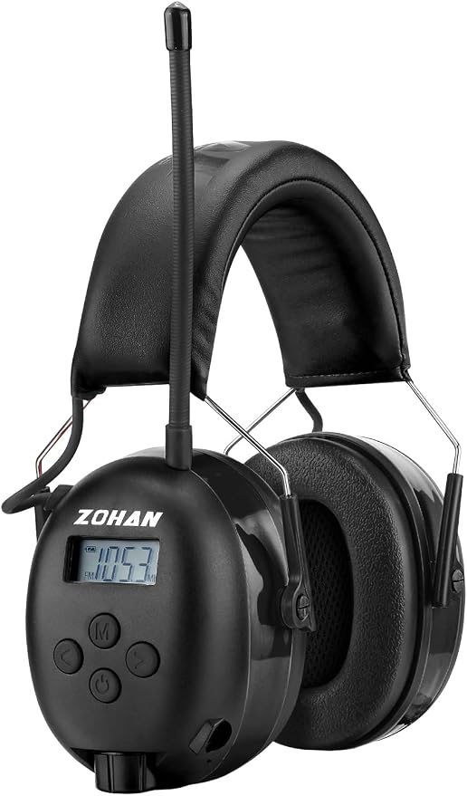 ZOHAN AM/FM Radio Headphone with Digital Display,Ear Protection Noise Reduction Earmuffs,Comfortable Hearing Protector