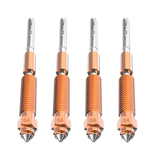 Creality K2 Plus/Hi Combo Nozzles, Original Unicorn K2 Hotend Nozzles, Extruder Replacement Nozzles Kit with Titanium Alloy Copper Alloy Hardened Steel Nozzle for Creality K2 Pro Combo (0.4mm 4PCS)