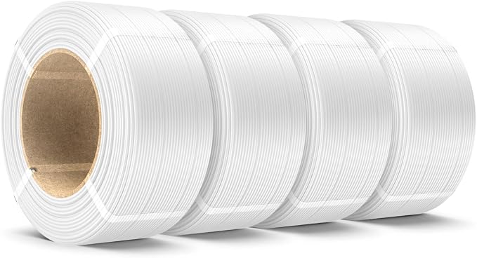 SUNLU 500g PLA Plus Filament Refill 1.75mm, 3D Printer Filament PLA Refill, No-Spool White PLA+ Filament for Reusable Spools Compatible with Bambu Lab A1 Printer, 4 Rolls 500g Each, 2kg Total