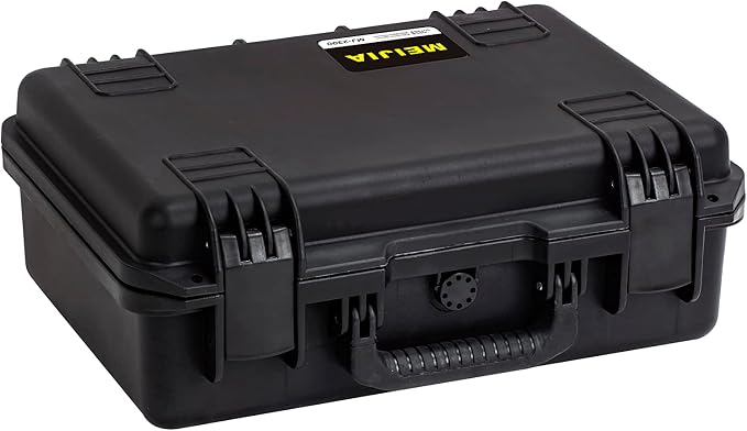 MEIJIA Premium Waterproof Hard Camera Case,Hard case with customizable fit foam,Full Protection with Light&Convenient Design,Elegant Black (18.3"x13.4"x6.7")