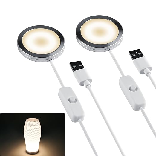 2 Set 3D Printer LED Lamp Kit 001, Compatible with Bambu lab H2D/A1/A1mini/P1S/P1P/X1C Makerworld Maker's Supply Hardware kit 5V USB Powered, 3000K Warm Light
