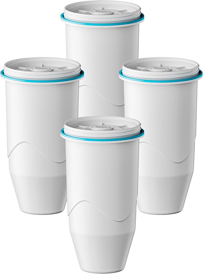Replacement for Zero Water Pitchers and Dispenser ZR-001 ZR-004 ZP-006 ZR-017, Five-Stage Filter System, Reduce Lead, Chromium, PFOA/PFOS by GAMOTH, 4 Count