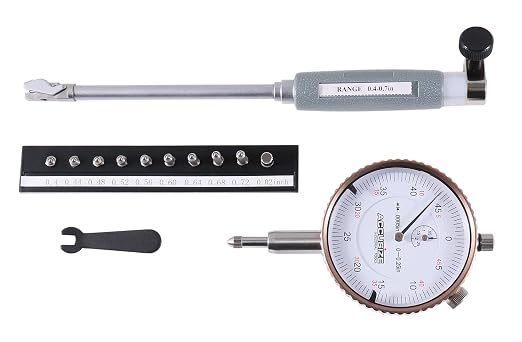Accusize Industrial Tools 0.4-0.7'' by 0.0005'' Dial Bore Gage, Stem Length 4'', Ee20-5007 | 4" Stem Length, Self-Centering, Chrome-Plated Handle, Insulated Grip, EE20-5007