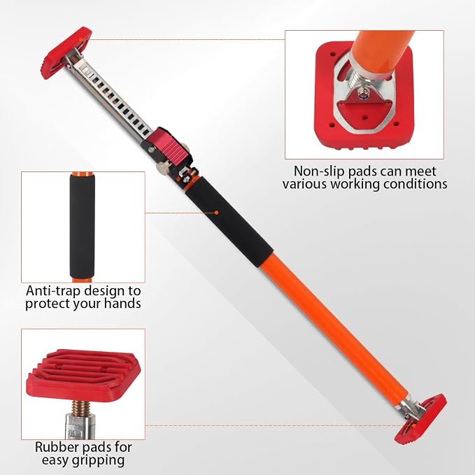 3rd Hand Support System, Quick Support Rod, 264LBS/120KG Capacity per Pair, Extends from 23.6'' to 40'', Adjustable Support Pole for Cabinet Installing Cargo Bars Drywall Support, 2 Pack