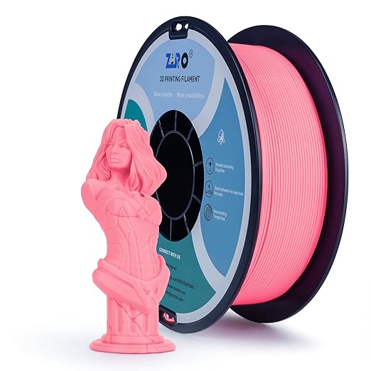ZIRO PLA Filament 1.75mm, Pure Color 3D Printer Filament, PLA PRO Basic Color Series, 1.75MM 1KG Spool, Fit Most FDM Printers, Pink