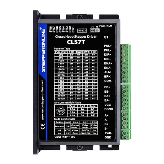 STEPPERONLINE Closed Loop Stepper Motor 1 Axis CNC KIT 3.0 Nm/424.92oz.in Nema 23 Motor & 0-8.0A 24-48VDC Closed Loop Stepper Driver CL57T V4.1