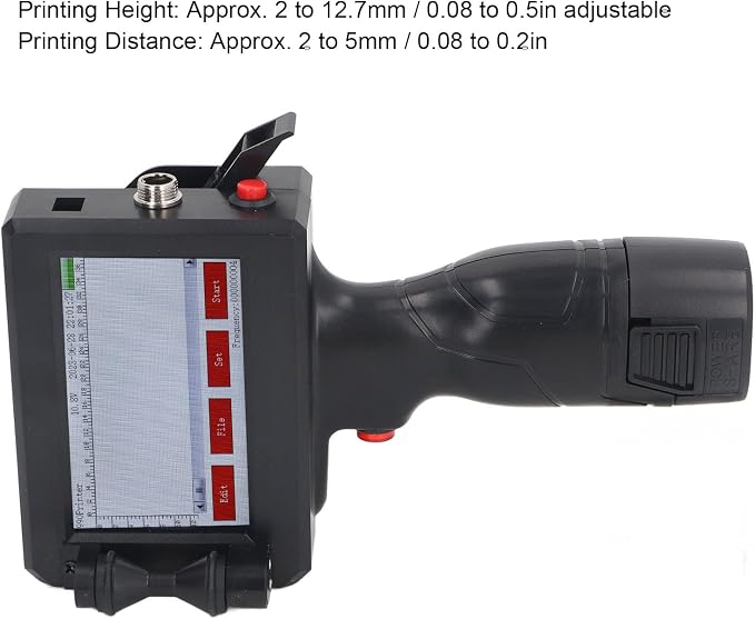 banapoy Handheld Inkjet Printer Gun, 4.3" Portable Inkjet Coder Printer Inkjet Label Printer, Printing Height 0.08 to 0.5in, for QRCode Barcode Batch Number (Ink NOT Include)