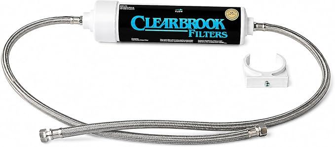 Clearbrook OSF-12 Original Sink Filter, Stainless Steel 3/8 Compression Hoses, Durable Water Filtration System for Kitchens & Bathrooms