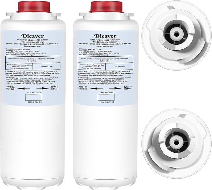 55898C Water Filter, Replacement for Halsey Taylor 55898C Filter Compatible with HWF172 Filter Replacement Filling Stations(2 Pack）
