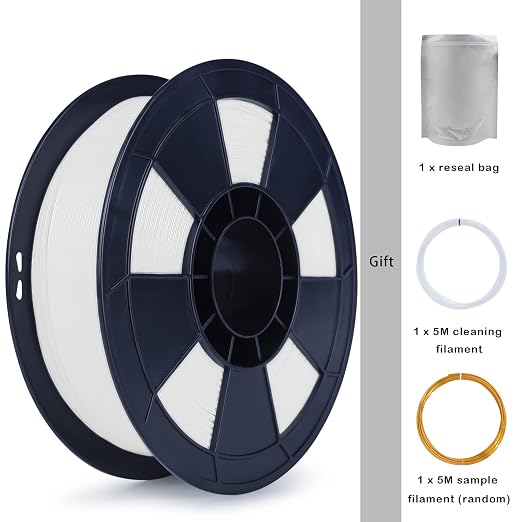 ZIRO PLA Filament 1.75mm, Pure Color 3D Printer Filament, PLA PRO Basic Color Series, 1.75MM 1KG Spool, Dimensional Accuracy +/- 0.03mm, Snow White