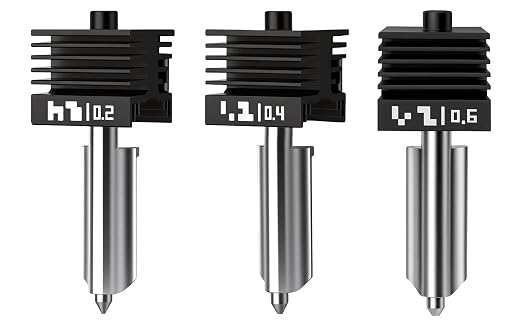 3PCS P2S Hotend Kit with Hardened Steel Nozzle for Bamboo lab H2D/H2S/H2C/X2D/P2S 3D Printer, One-Piece Integrated Design for Reduced Clogging (0.2+0.4+0.6)