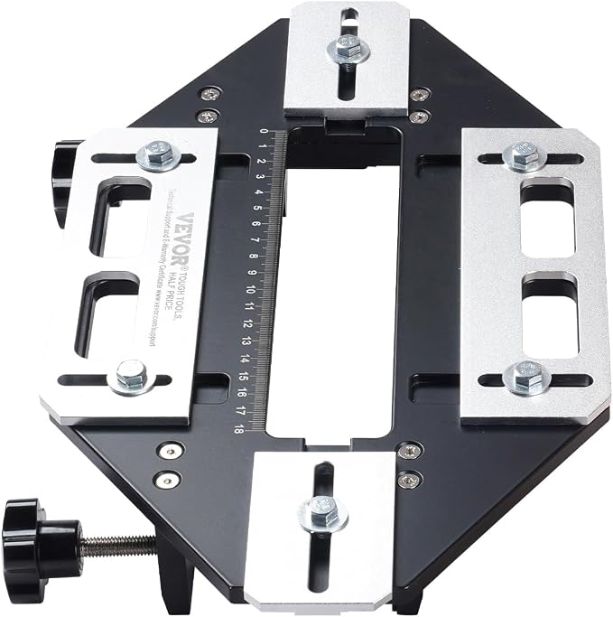 VEVOR Door Hinge Jig, Aluminum Alloy Woodworking Hole Opener, Slotting Locator, Flexible Wooden Door Hinge Hole Guide, Hinge Template Jig for Door Hinge Groove and Door Lock Installation