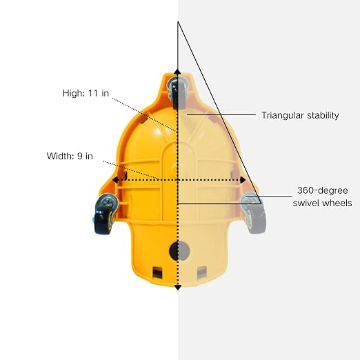 Professional Heavy-Duty Knee Rollers with Smooth-Rolling Casters & Gel Cushion – 360° Glide Mobility, Secure Fit, Work-Grade Protection for Adults, Yellow, One Size