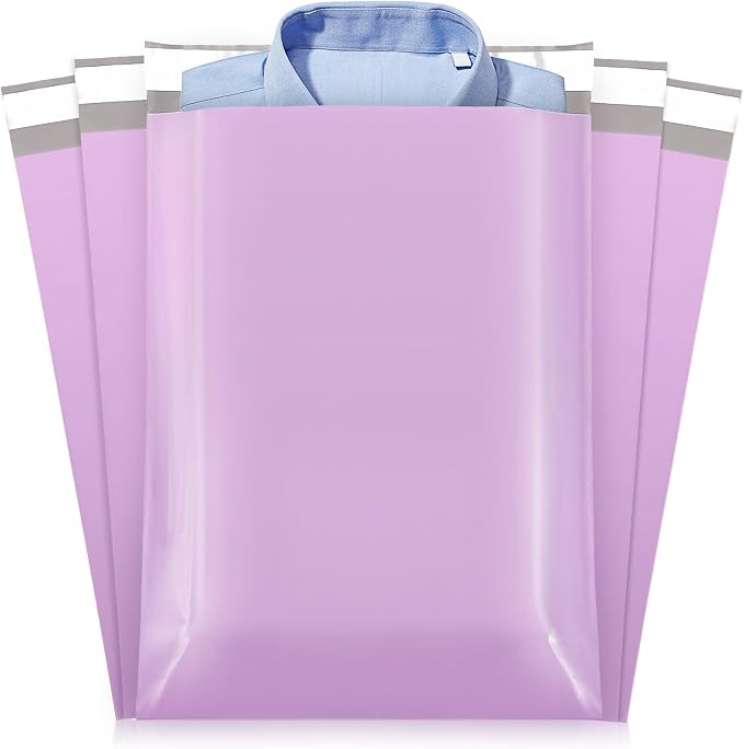 Fuxury Poly Mailers 10x13 Inch 1200 Pcs, Bulk Shipping Bags for Clothing, Strong Adhesive Shipping Envelopes for Small Business Suppliers,Waterproof Mailers Poly Bags Mailing Envelopes Light Purple