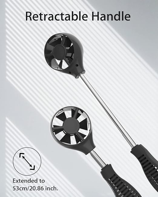 Wintact Digital Anemometer CFM/CMM, Weather Station Wind Speed Meter Gauge Measuring Air Velocity, Wind Volume, Wind Direction, Ambient Temperature, Humidity with Data Logger for HVAC Duct, Outdoor