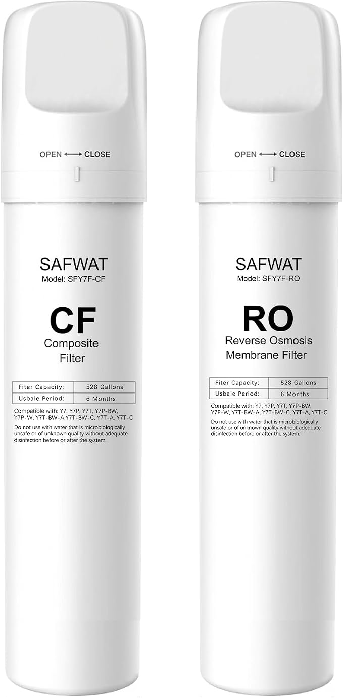 6-Month Filter Replacement Cartridge Compatible with SimPure Y7 Y7P Y7P-BW Y7P-W (1*CF + 1*RO)