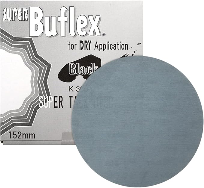 Eagle Abrasives Super Buflex Flexible Dry 6 inch Sanding Discs, Black K-3000, No Holes, Hook & Loop, 193-1504, 25 Discs