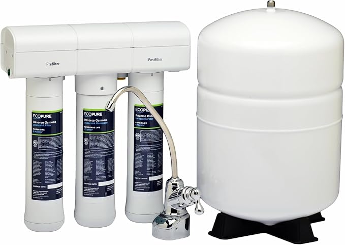 EcoPure Reverse Osmosis Filter Pair - Includes Pre/Post Filter Set (ECOROF) - Includes Service Reminder Tag - NSF Certified Authentic OEM Parts for ECOP30 RO Unit