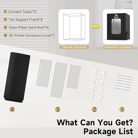 Creality Official 3D Printer Enclosure, Constant Temperature Protective Cover Fireproof Dustproof 480 * 600 * 720mm for Ender 3 V3 SE/Ender 3/Ender 3 V2/Ender 3 V2 Neo/Ender 3Pro/Ender 3Neo/Ender 3S
