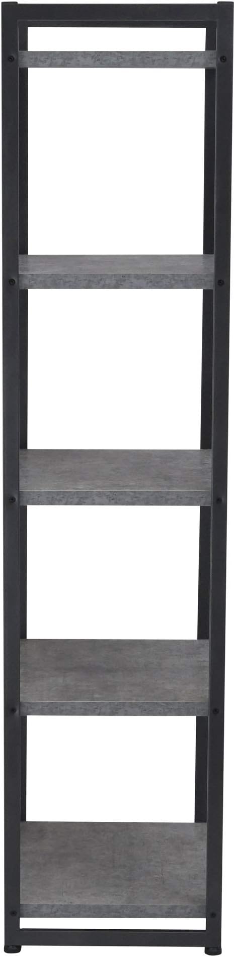 Household Essentials Slate Concrete & Iron Five-Shelf Tower Bookcase