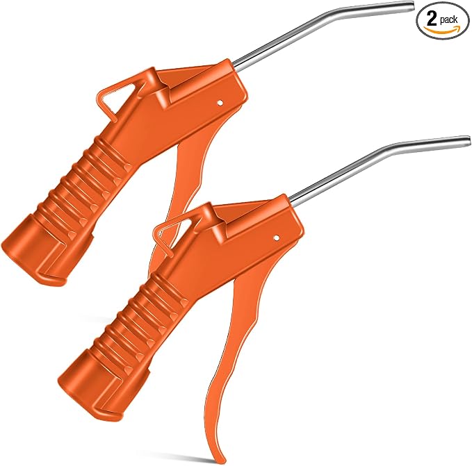 Honoson 2 Pcs Air Nozzle Blower Gun Pistol Grip Air Blow Tool Compressor Accessories for Industrial Household Mechanics (Orange)