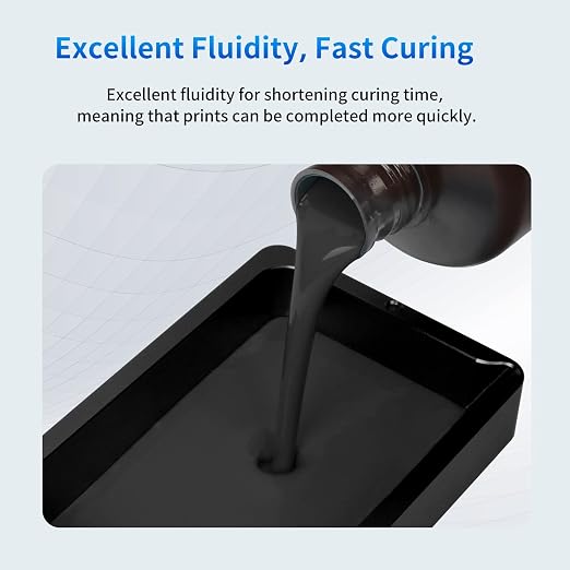 ANYCUBIC 3D Printer Resin Bundle, 405nm SLA UV-Curing Resin with High Precision and Quick Curing & Excellent Fluidity for LCD 3D Printing (4Packs*1kg Black, 4kg in Total)