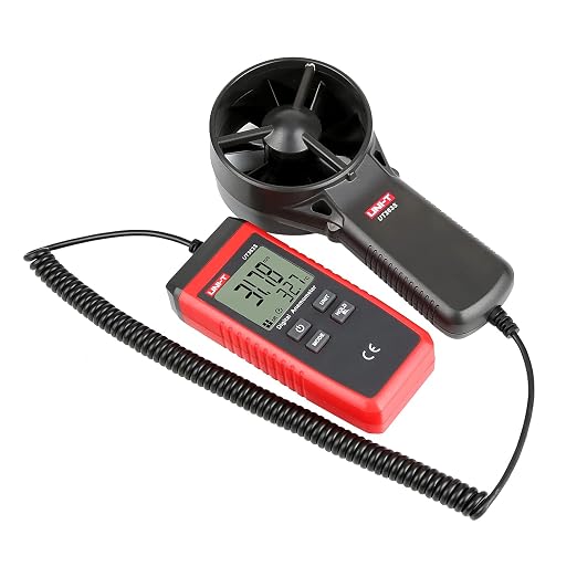 UNI-T UT363S Handheld Anemometer Wind Speed Meter Wind Chill Air Temperature Gauge -14°F to 122°F/-10°C to 50°C with Extendable Wind Sensor LCD Backlight Max Min Avg Data Hold, 1 Meter Drop Durability