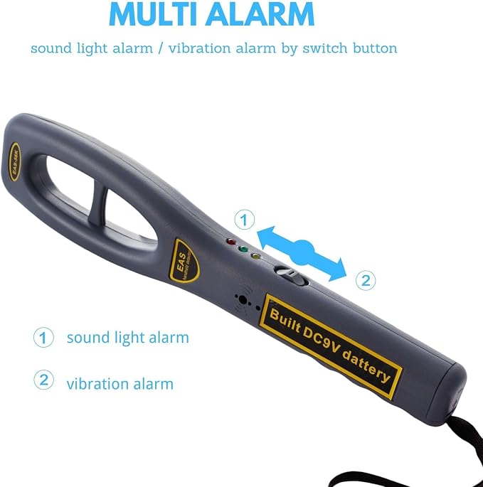 AM 58KHZ Handheld Retail Anti - Theft Equipment - Security Tags Checker with Sound, Light & Vibration Alarms for Retail Security