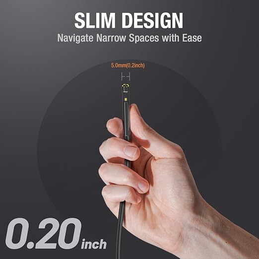 5mm Dual Lens Inspection Camera, Teslong Borescope with LED Light, HD Industrial Endoscope, 5" IPS Screen, Waterproof Video Scope Camera, Flexible Cable for Home/Automotive/Pipe/Car/Wall(16.5FT)