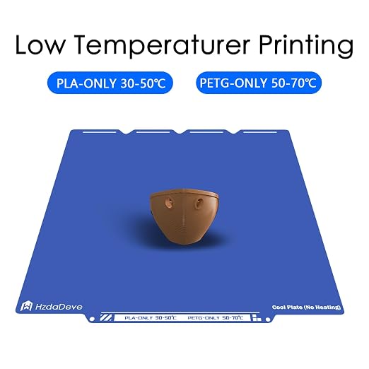 HzdaDeve Cool Plate for Snapmaker U1 Low Temperature Cold Build Plate Double Sided Smooth Board Sheet Bed PEI Heated Bed Spring Steel Flexible Platform for Snapmaker 3D Printer (No Heating/No Glue)