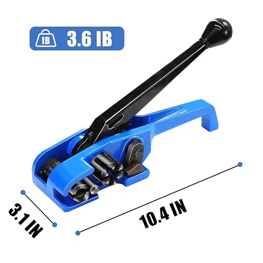 Heavy Duty Banding Strapping Tensioner & Cutter Manual Packaging Tools Windlass for 1/2"-3/4" Width Polyester Poly Strap(Alloy Steel Material)