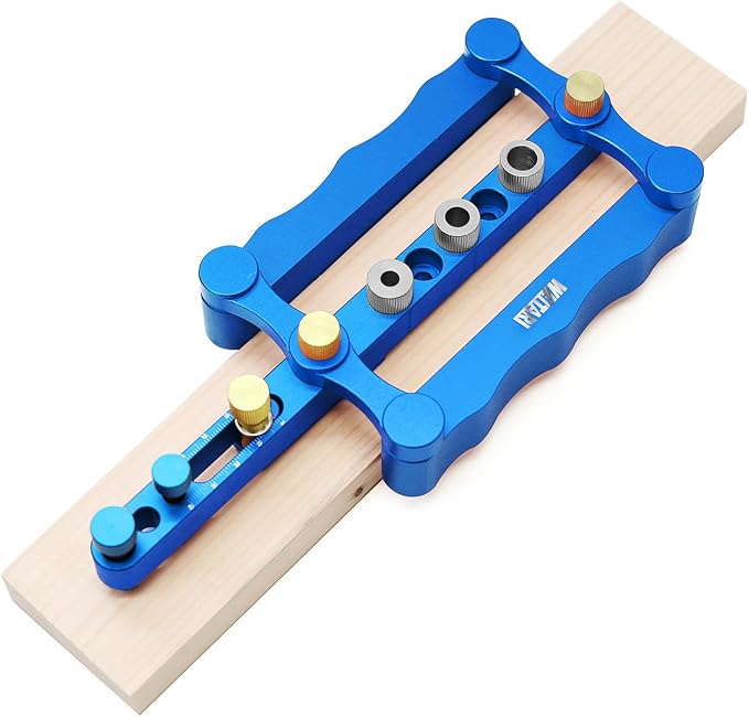 Self Centering Doweling Jig Punch Locator Dowel Jig Kit 1/4 3/8 5/16inch Drill Guide Sleeve Tool Blue