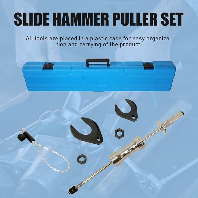 CMTOOL CV Axle Removal Tool Kit, 10 Pounds, Heavy Duty Slide Hammer Puller Set with 63mm&48mm CV Joint Fork Removing Adapter