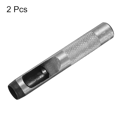 HARFINGTON 2pcs Leather Round Hole Punch, 12mm Hollow Hole Puncher Cutter Carbon Steel Circle Hole Punching Cutting Tool for Belt/DIY Leather Craft