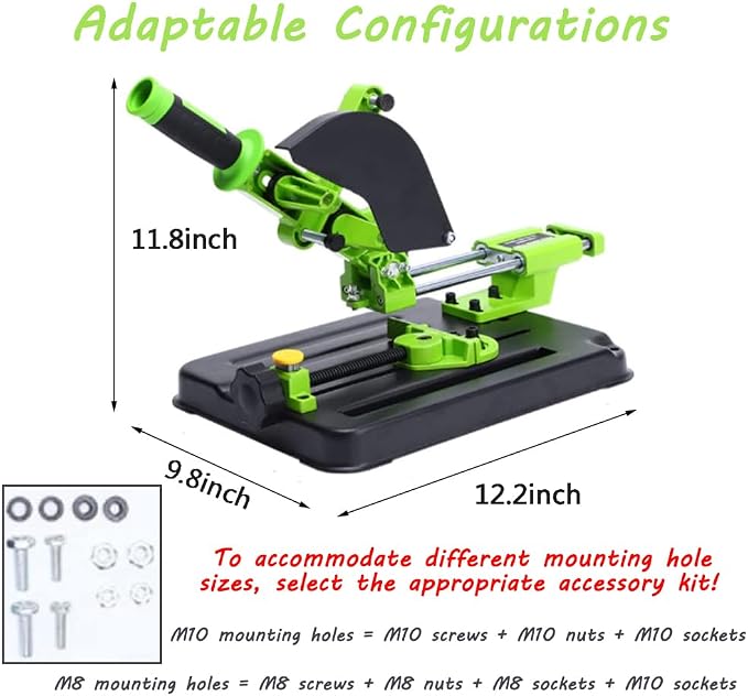 Upgraded Angle Grinder Stand Sliding DIY Cutter Support Aluminum Bracket Holder iron base Suitable for 100/115/125mm angle grinder (Stand only)