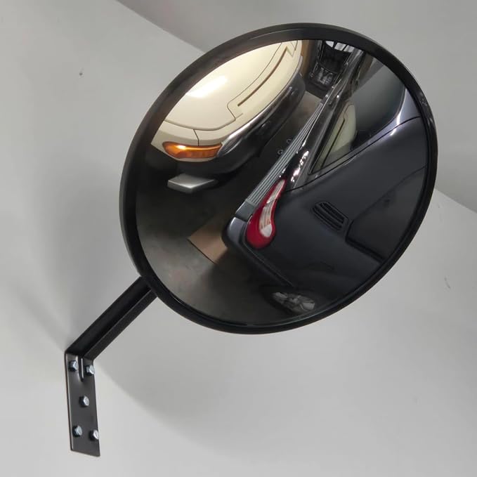 2 Pcs 12” Acrylic Convex Mirror - Adjustable Wide Angle View Security Traffic Mirror Indoor Outdoor, Wall Mounting Corner Blind Spot for Garage Warehouse, School, Store Safety and Office