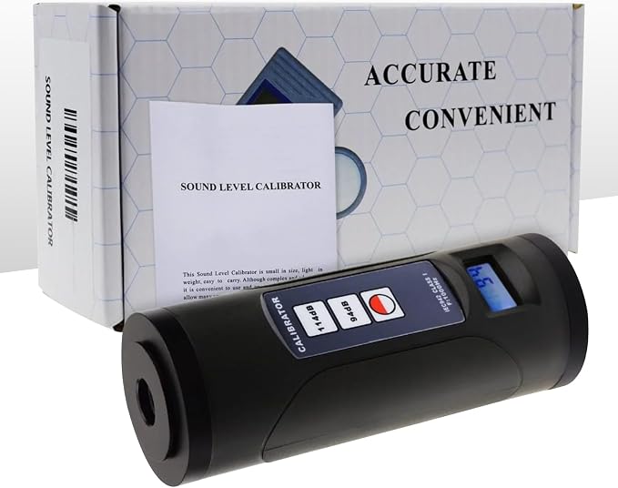 Digital Sound Level Meter Calibrator 94dB & 114dB for 1/2" and 1" inch Microphone, Professional Noise Decibel Calibration Tool Measurement Accuracy Check