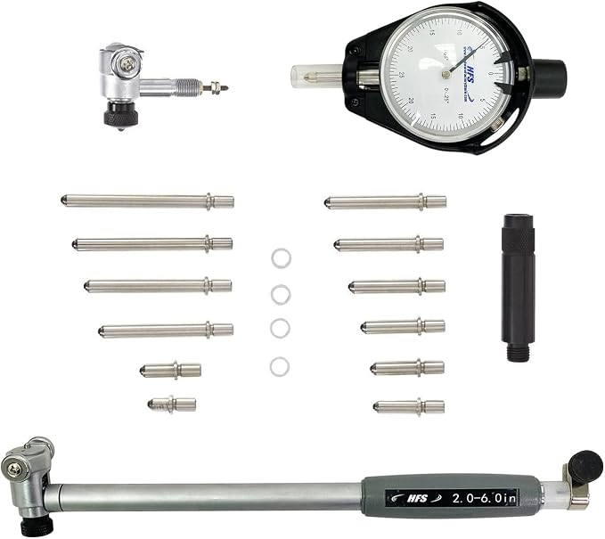 HFS(R) Dial Indicator Bore Gage Set - 0.0005" Graduation (2"-6" Range)